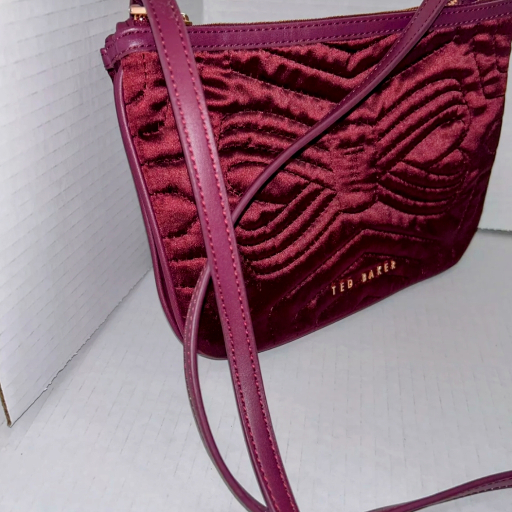 Ted Baker Red Burgundy Crossbody Bow Bag